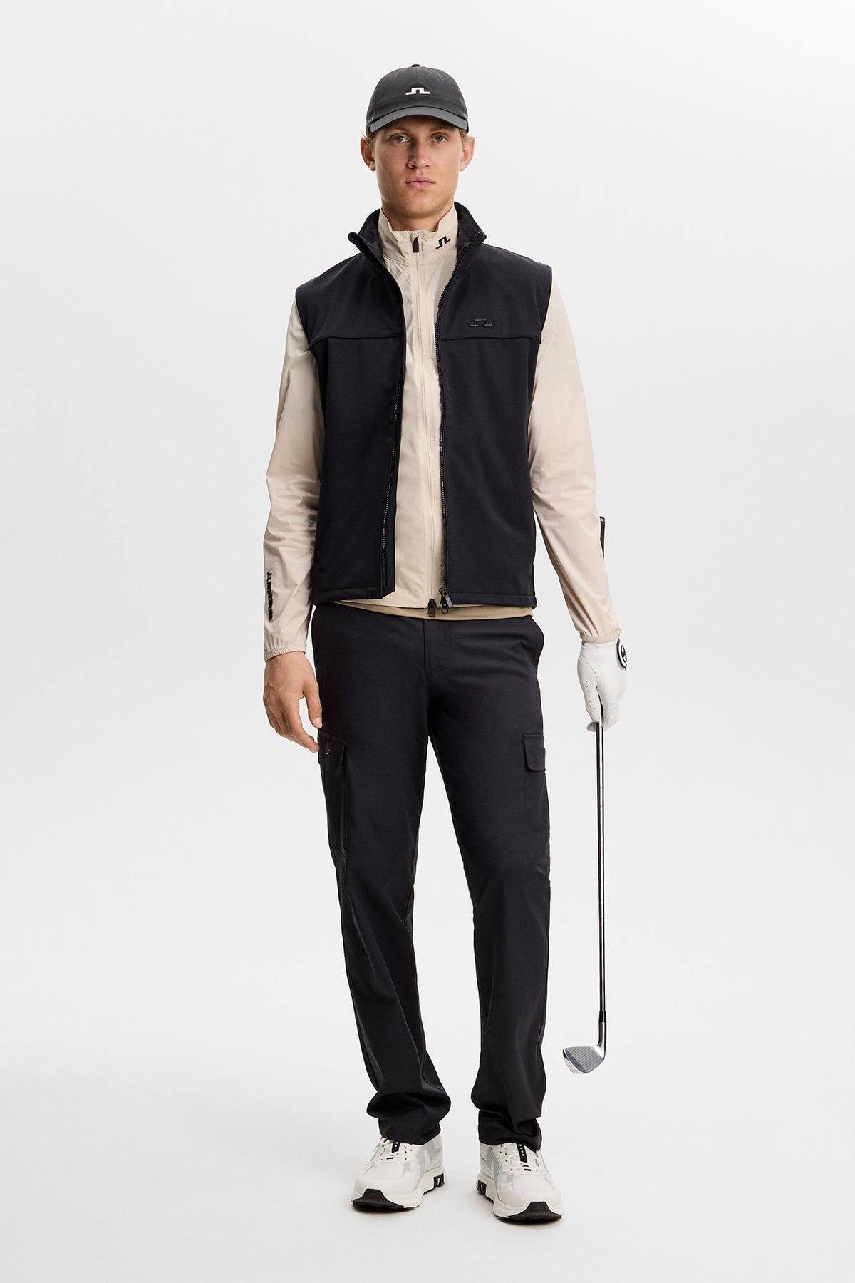 J.Lindeberg Tour Tech Packable Jacket Moonbeam – detail opbergbare achterzak