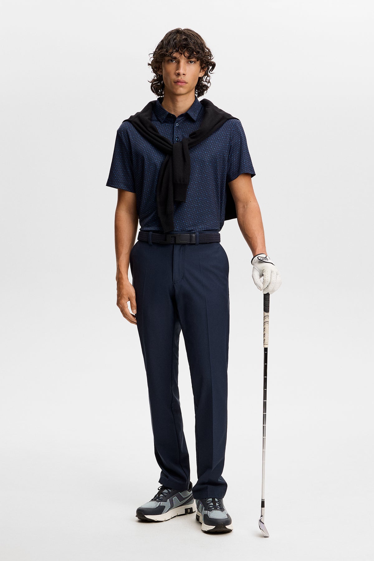 J.Lindeberg Tod Print Polo – collar and placket detail