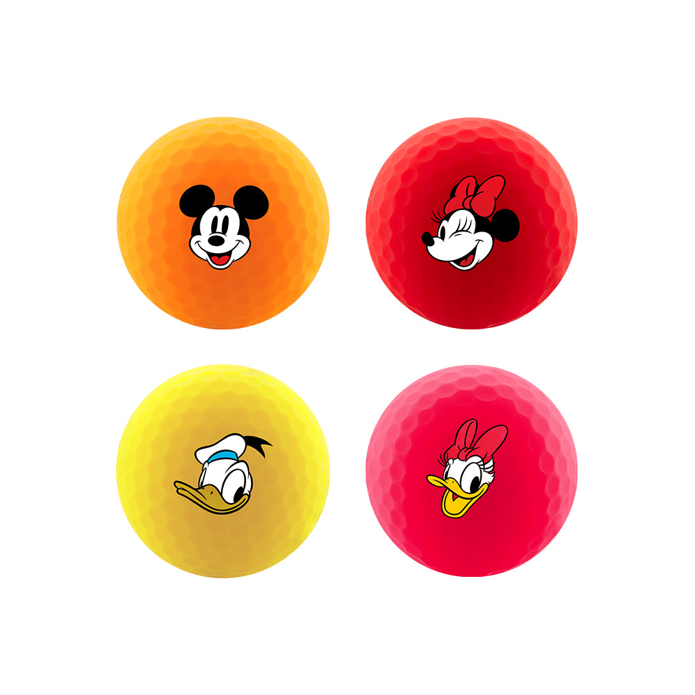 Volvik Disney Mickey and Friends Vimat golfballen in oranje, rood, geel en roze