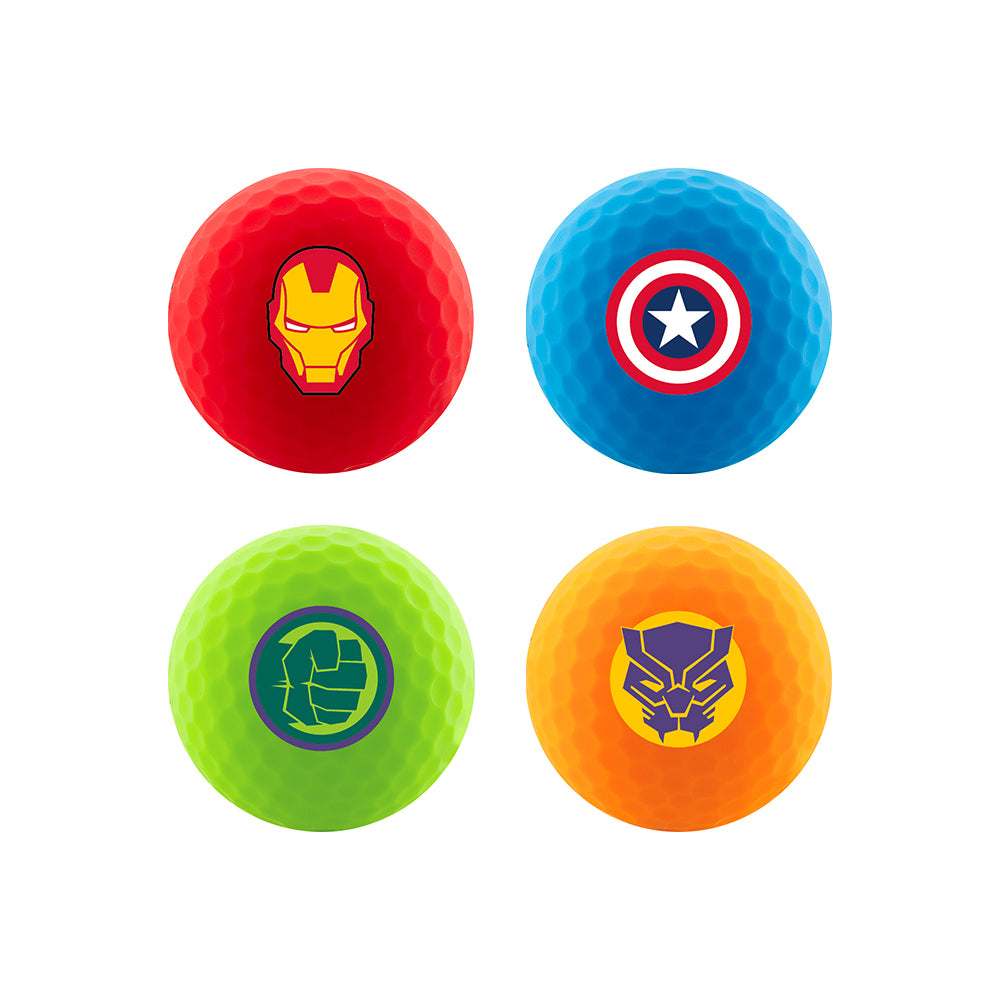 Volvik Vimat Avengers golfballen in vier heldenkleuren